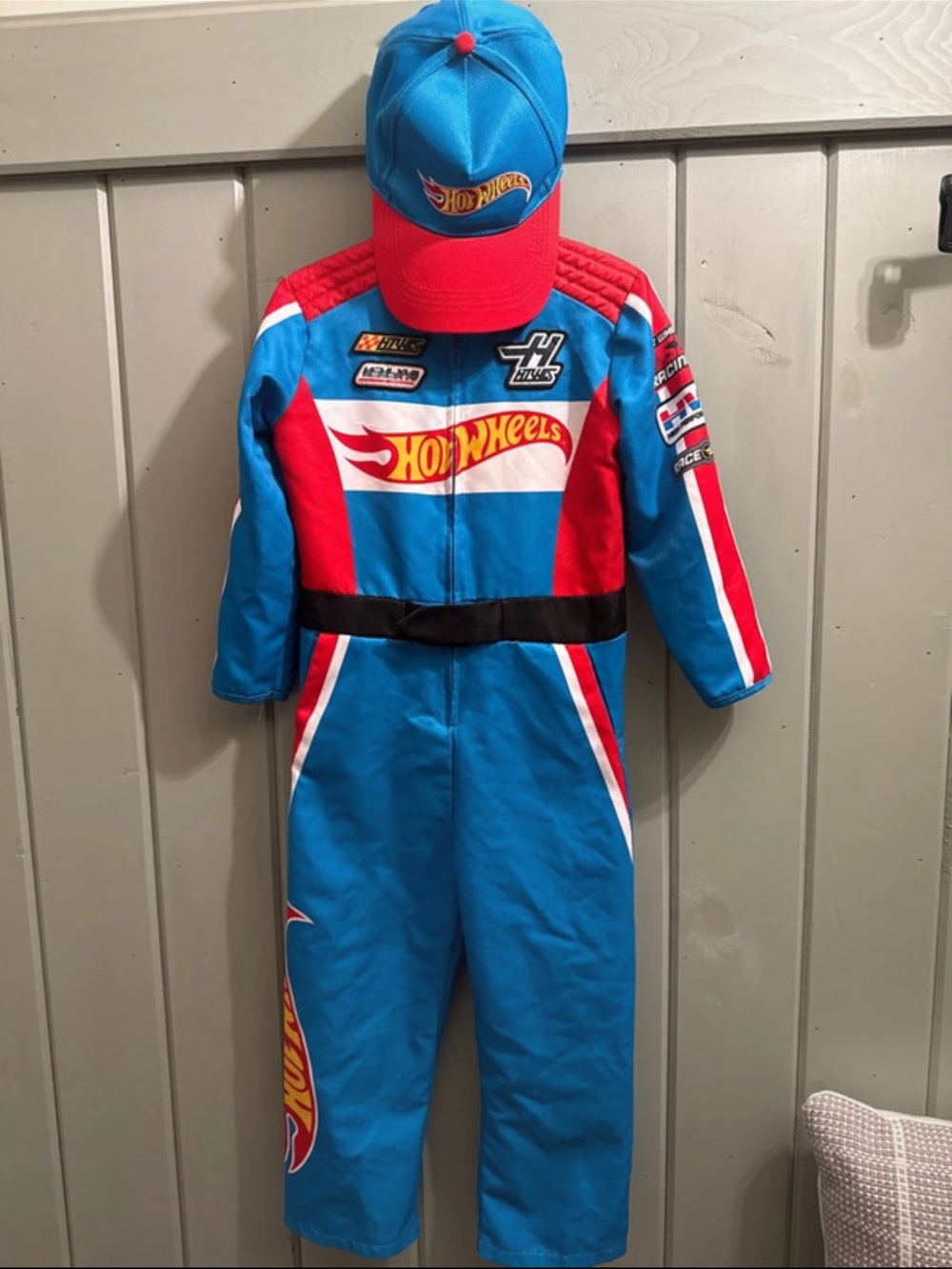 Hot Wheels Blue & Red Kids Racing Costume with Cap